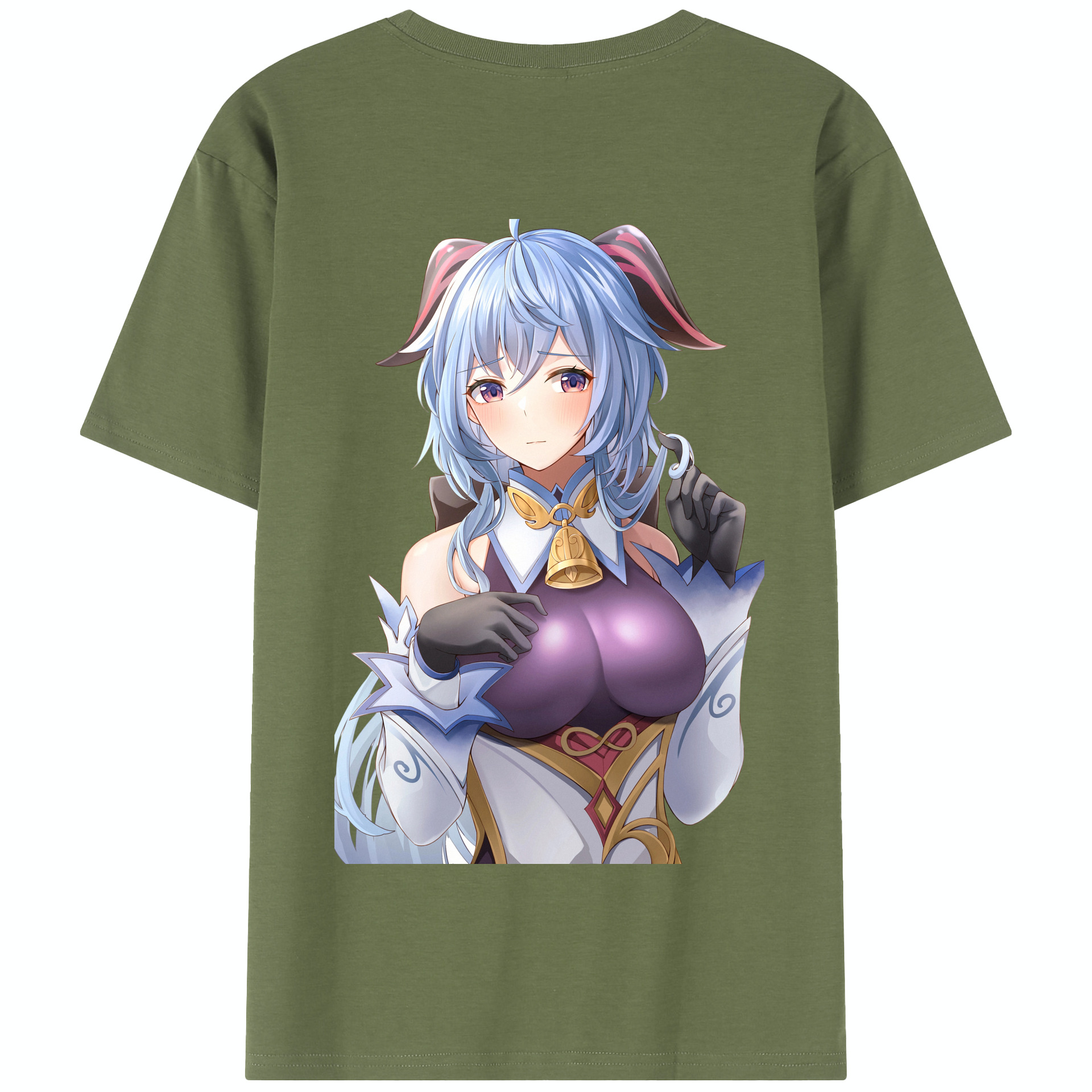 げんし神 甘雨 かんう genshin Ganyu 綿100％半袖Tシャツ（背面プリント）